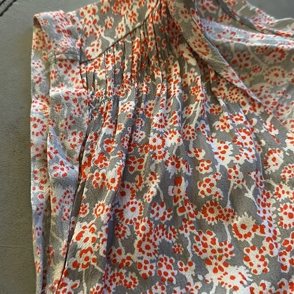 Rebecca Taylor Grey and Red Floral Open Back Dress❤️🤍❤️ - Picture 7 of 12